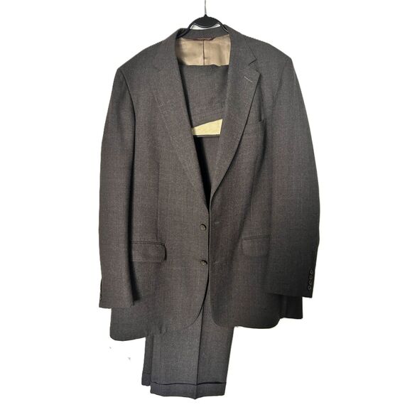 Vintage Nordstrom Wool Suit – Dark Gray – Men’s 44L - Picture 1 of 13